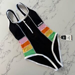 Rip Curl Sunset Revival Front Zip One Piece Swimsuit - Black - Size XS